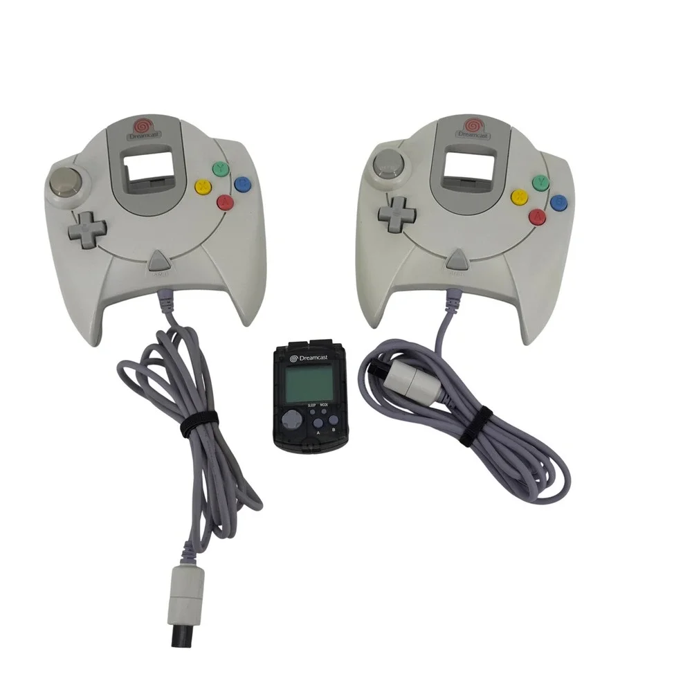 Sega Dreamcast OEM Controller Lot (2) +‎ VMU Memory Card HKT-7000 Untested